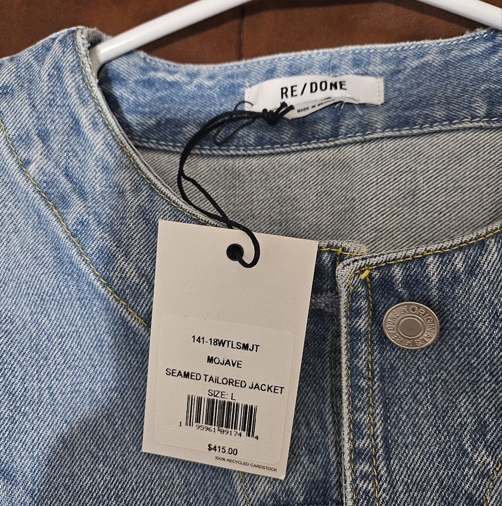 Re/Done Seamed Tailored Jacket in Mojave